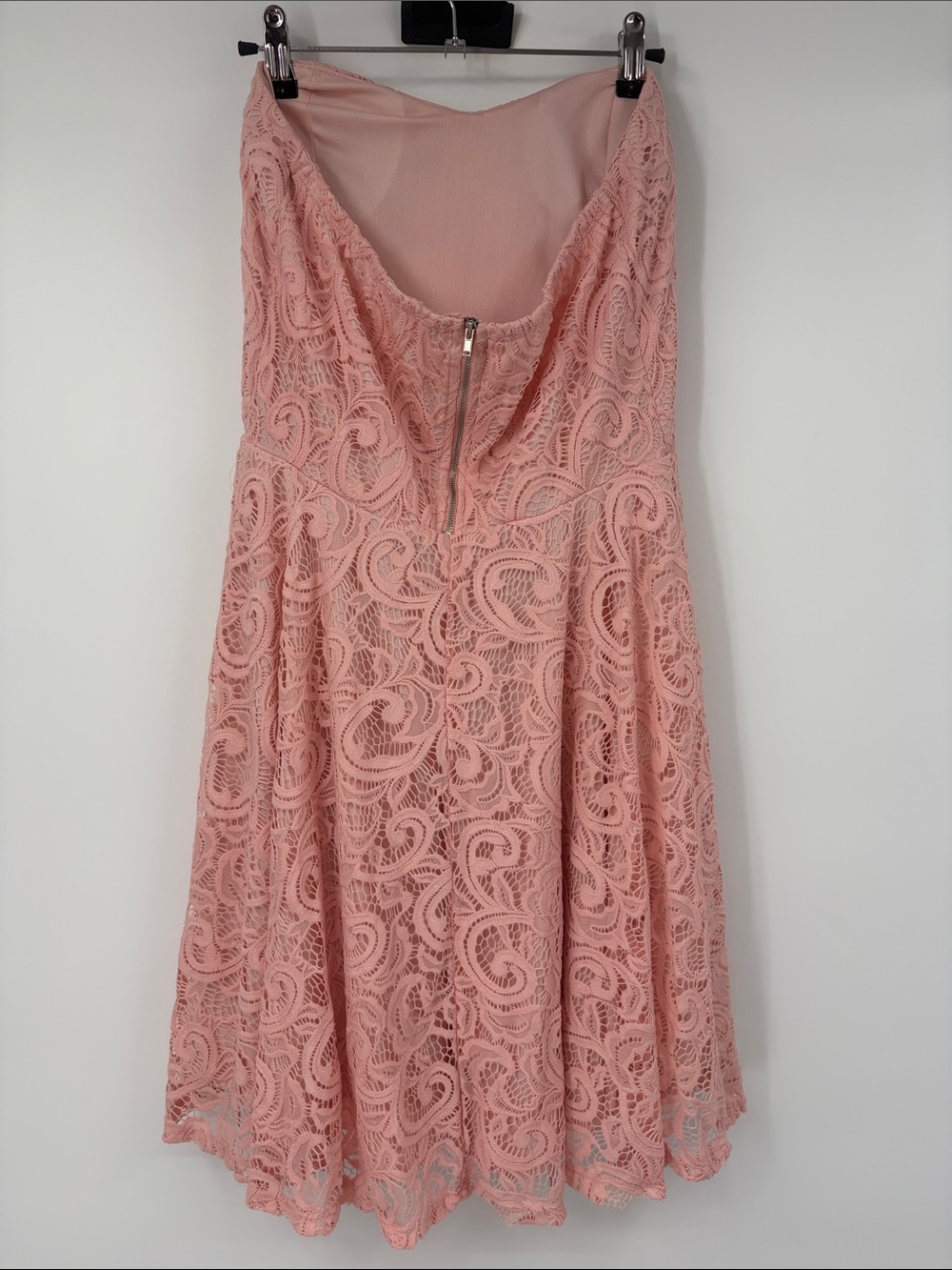 Wild Daisy Light Pink Lace Sweetheart Fit and Flare Dress Size Large - Picture 4 of 7
